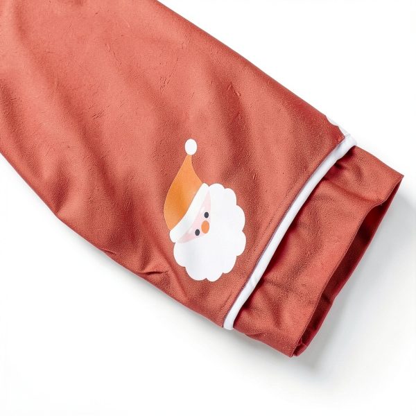 Baby Girls Santa Claus Red Satin Pajamas Set-4