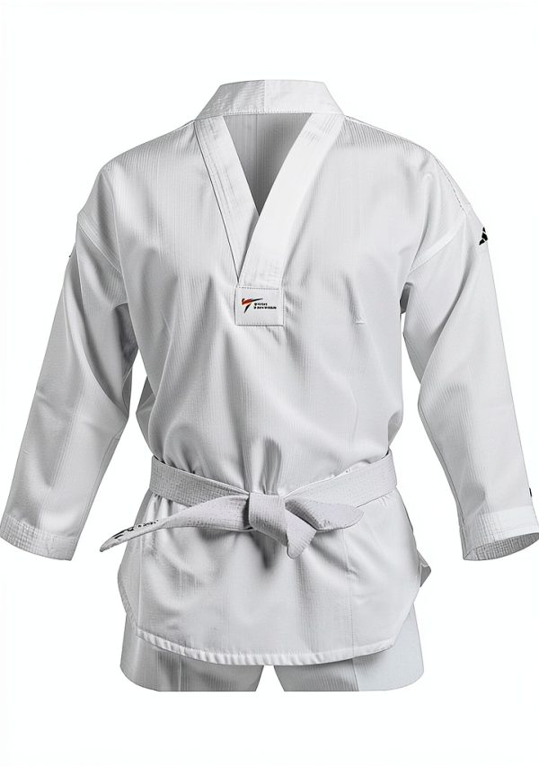 Adidas Taekwondo Suit White V Neck Unisex Training-1