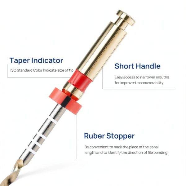 JMU Niti Rotary Dental Files Gold Heat Treated Flexible SX to F1 Sizes-1