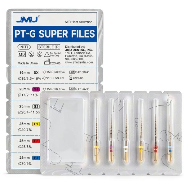 JMU Niti Rotary Dental Files Gold Heat Treated Flexible SX to F1 Sizes-6