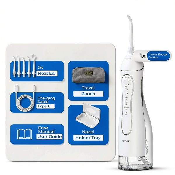 Water Flosser Smilix SX-01 300ML Cordless Irrigator USB C 5 Tips-6