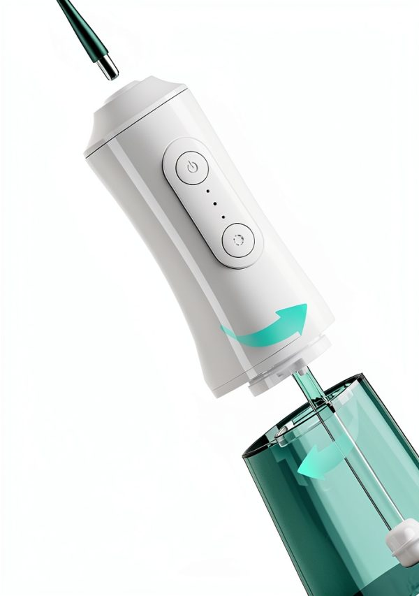 Water Dental Flosser - Portable Cordless Oral Irrigator 300ML, Rechargeable IPX7 Waterproof Irrigation Cleaner for Teeth Cleaning & Flossing, Travel & Home Use (Pearl White)-5