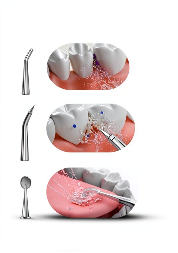 Water Dental Flosser - Portable Cordless Oral Irrigator 300ML, Rechargeable IPX7 Waterproof Irrigation Cleaner for Teeth Cleaning & Flossing, Travel & Home Use (Pearl White)-4
